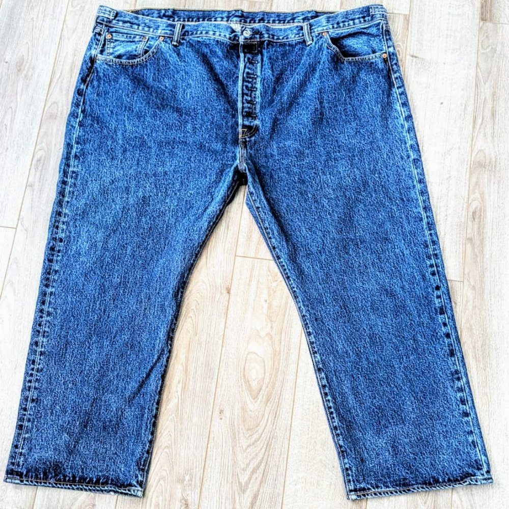 Levis 501 Button Fly Jeans High Rise Big & Tall Mens 52 x 42
